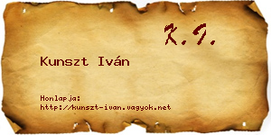 Kunszt Iván névjegykártya