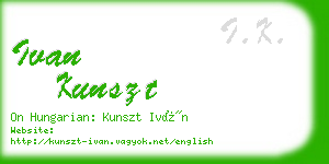 ivan kunszt business card